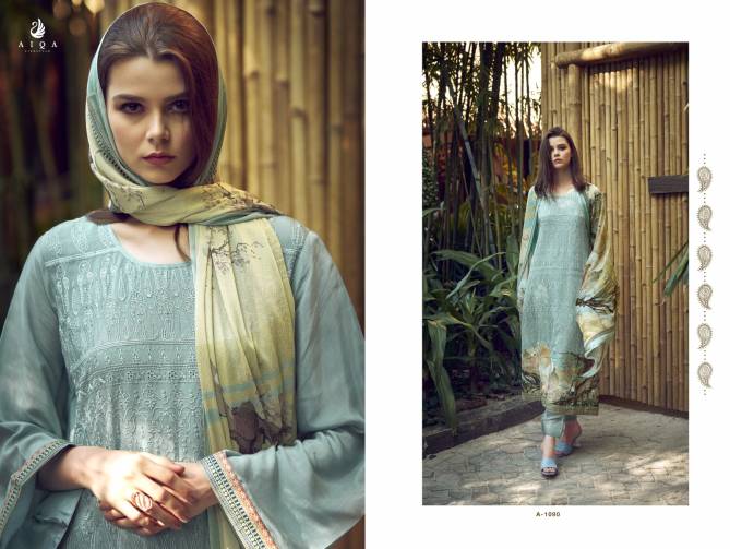 Lavender By Aiqa Fancy Work Muslin Printed Salwar Kameez Wholesale Shop In Surat